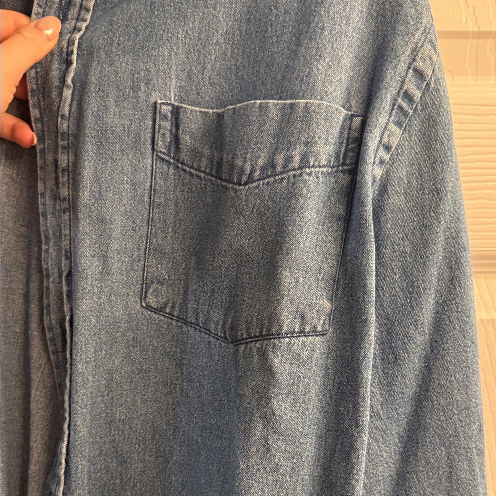 Basic Editions Oversized Denim Button Down Shirt … - image 3